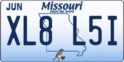 MO license plate XL8L5I