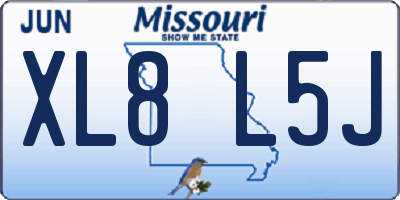 MO license plate XL8L5J