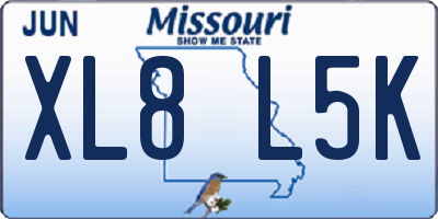MO license plate XL8L5K