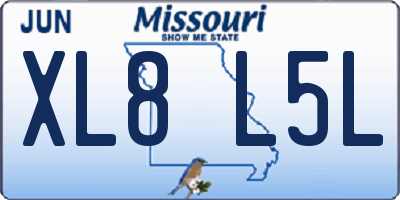 MO license plate XL8L5L