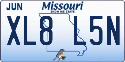 MO license plate XL8L5N