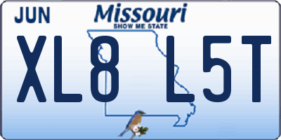 MO license plate XL8L5T