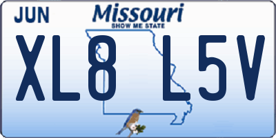 MO license plate XL8L5V