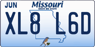 MO license plate XL8L6D