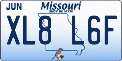 MO license plate XL8L6F