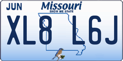 MO license plate XL8L6J