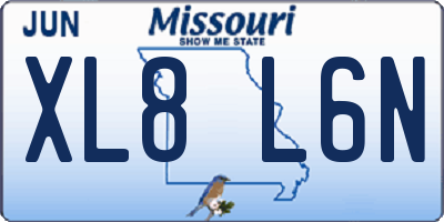 MO license plate XL8L6N