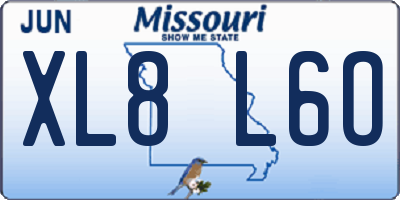 MO license plate XL8L6O