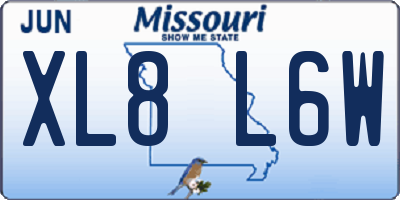 MO license plate XL8L6W