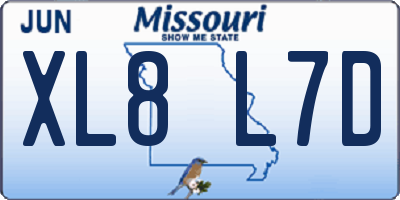 MO license plate XL8L7D