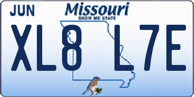 MO license plate XL8L7E
