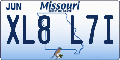 MO license plate XL8L7I