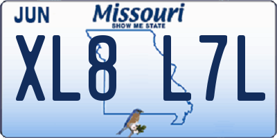 MO license plate XL8L7L