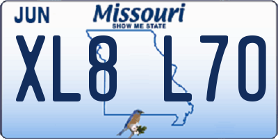 MO license plate XL8L7O