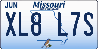 MO license plate XL8L7S