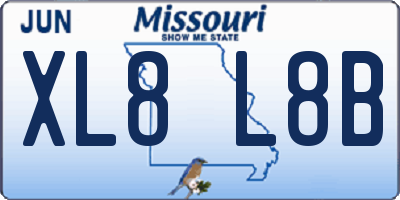 MO license plate XL8L8B