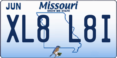 MO license plate XL8L8I