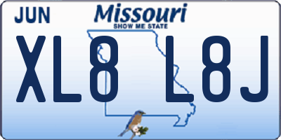 MO license plate XL8L8J