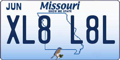 MO license plate XL8L8L