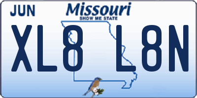 MO license plate XL8L8N
