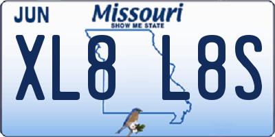 MO license plate XL8L8S