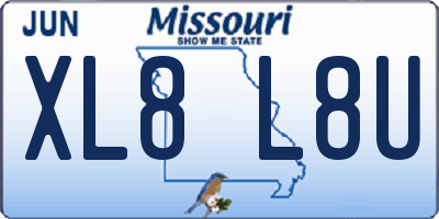 MO license plate XL8L8U