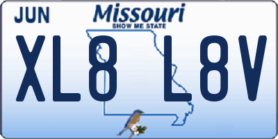 MO license plate XL8L8V