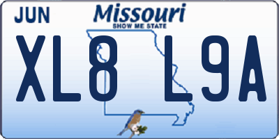 MO license plate XL8L9A