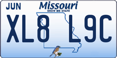 MO license plate XL8L9C