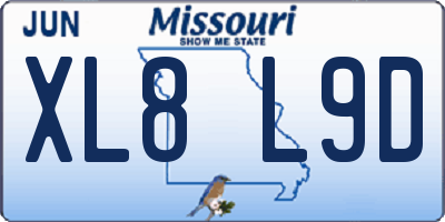 MO license plate XL8L9D