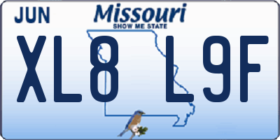 MO license plate XL8L9F