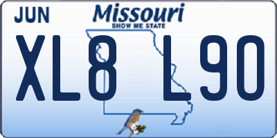 MO license plate XL8L9O