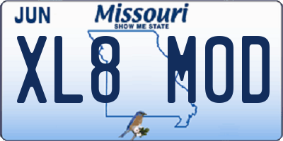 MO license plate XL8M0D