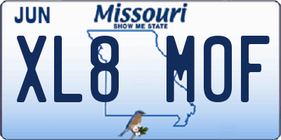 MO license plate XL8M0F