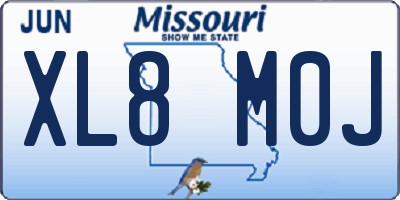 MO license plate XL8M0J