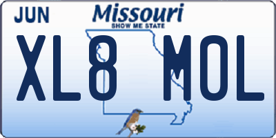 MO license plate XL8M0L