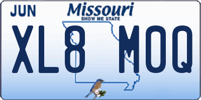 MO license plate XL8M0Q
