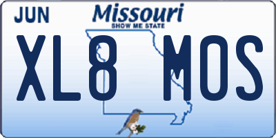MO license plate XL8M0S