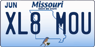 MO license plate XL8M0U