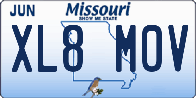 MO license plate XL8M0V