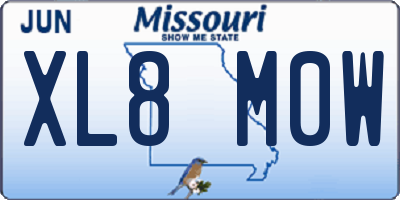 MO license plate XL8M0W