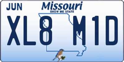MO license plate XL8M1D