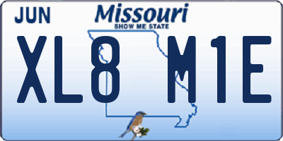 MO license plate XL8M1E