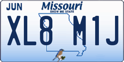 MO license plate XL8M1J