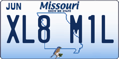 MO license plate XL8M1L