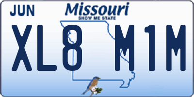 MO license plate XL8M1M
