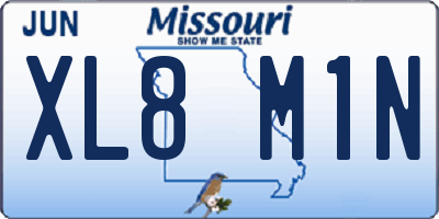 MO license plate XL8M1N