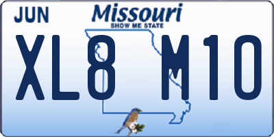 MO license plate XL8M1O