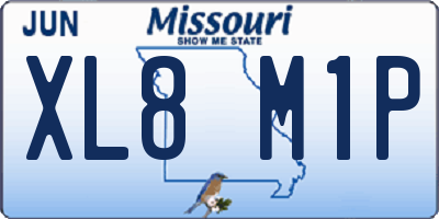MO license plate XL8M1P