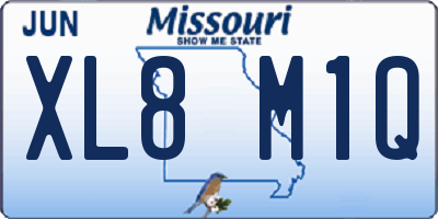 MO license plate XL8M1Q